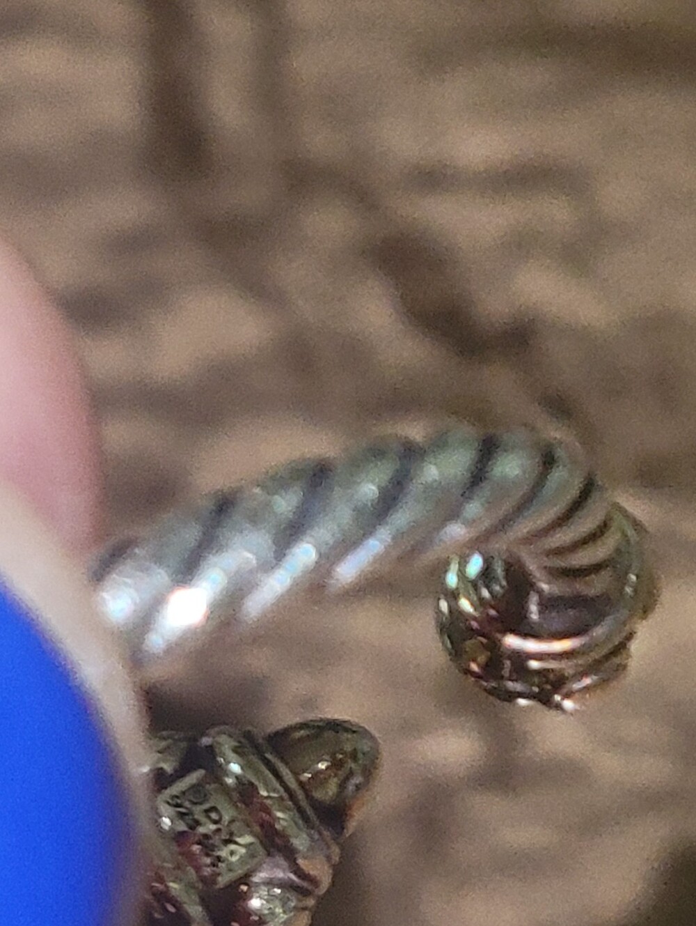 *SOLD***David Yurman 6 Silver 14k Gold Renaissance Ring With Diamonds 2.3mm Wide - Picture 11 of 12